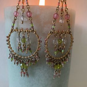 MULTICOLORED CHANDELIER EARRINGS!